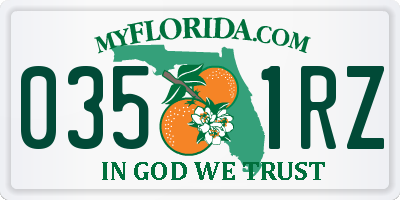 FL license plate 0351RZ