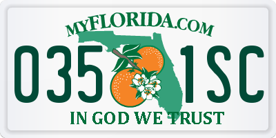 FL license plate 0351SC