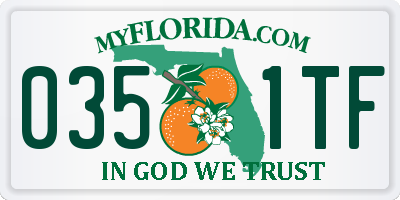 FL license plate 0351TF
