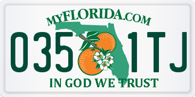 FL license plate 0351TJ