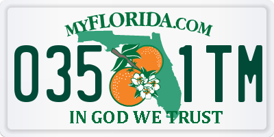 FL license plate 0351TM