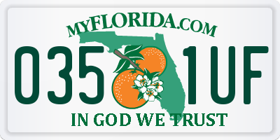 FL license plate 0351UF