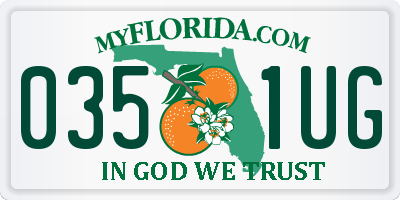 FL license plate 0351UG