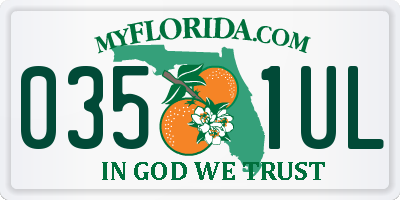 FL license plate 0351UL