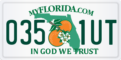 FL license plate 0351UT