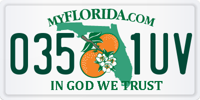 FL license plate 0351UV
