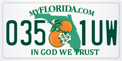 FL license plate 0351UW