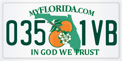 FL license plate 0351VB