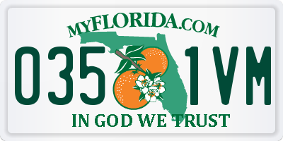 FL license plate 0351VM