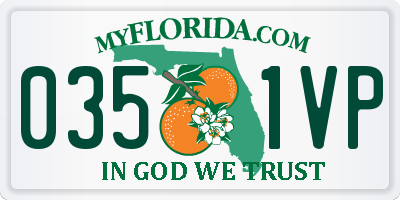 FL license plate 0351VP
