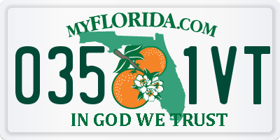FL license plate 0351VT