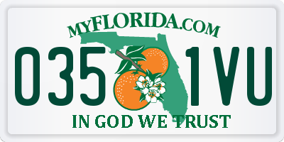 FL license plate 0351VU