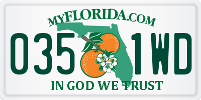 FL license plate 0351WD