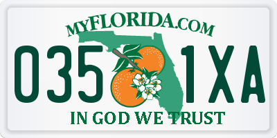 FL license plate 0351XA
