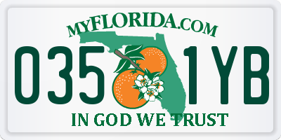 FL license plate 0351YB