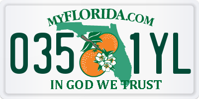 FL license plate 0351YL