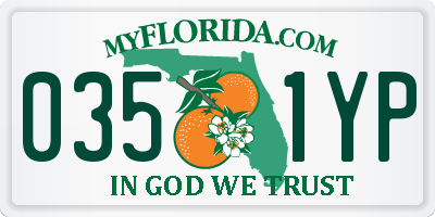 FL license plate 0351YP