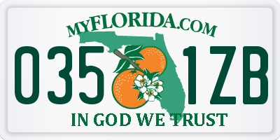 FL license plate 0351ZB