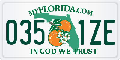 FL license plate 0351ZE