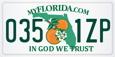 FL license plate 0351ZP