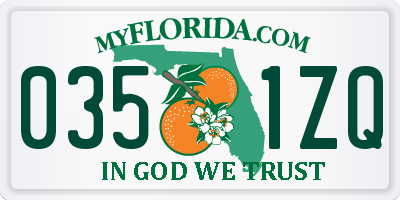 FL license plate 0351ZQ