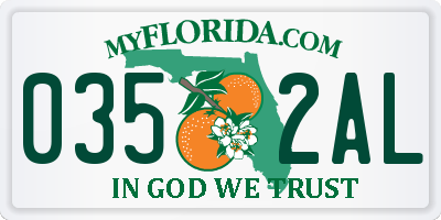 FL license plate 0352AL