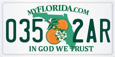 FL license plate 0352AR