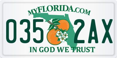 FL license plate 0352AX