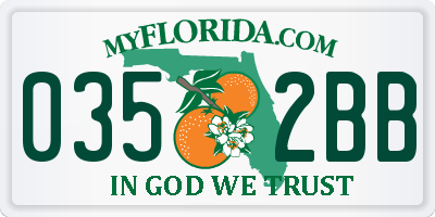 FL license plate 0352BB