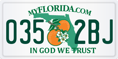 FL license plate 0352BJ
