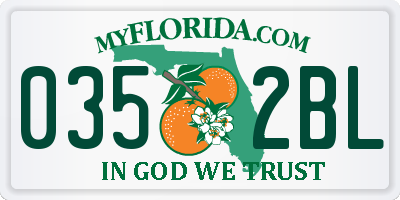 FL license plate 0352BL