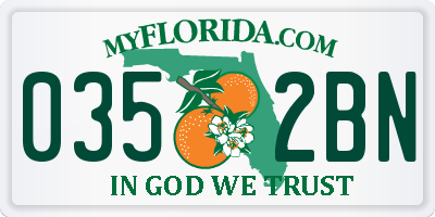 FL license plate 0352BN