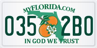 FL license plate 0352BO