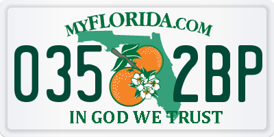 FL license plate 0352BP