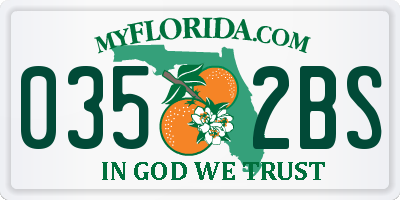 FL license plate 0352BS