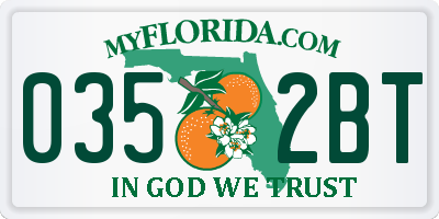 FL license plate 0352BT
