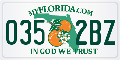 FL license plate 0352BZ