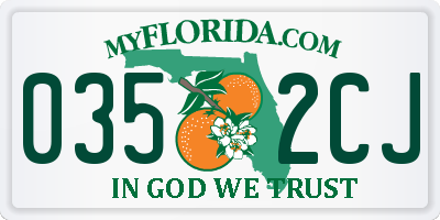 FL license plate 0352CJ