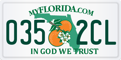 FL license plate 0352CL