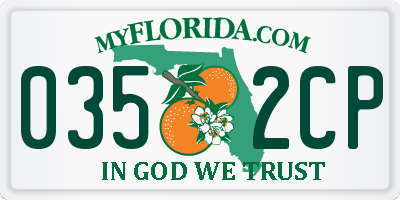 FL license plate 0352CP