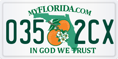 FL license plate 0352CX