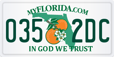 FL license plate 0352DC