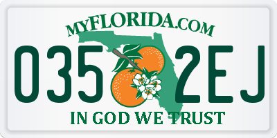 FL license plate 0352EJ