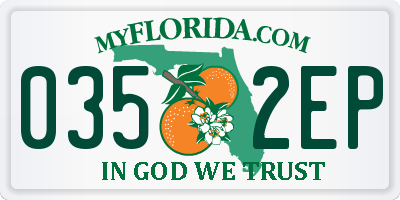 FL license plate 0352EP
