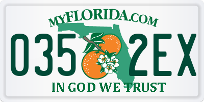 FL license plate 0352EX
