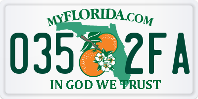 FL license plate 0352FA