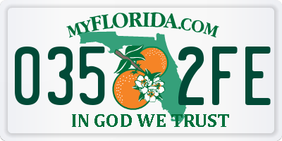 FL license plate 0352FE