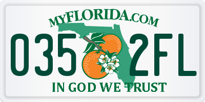 FL license plate 0352FL