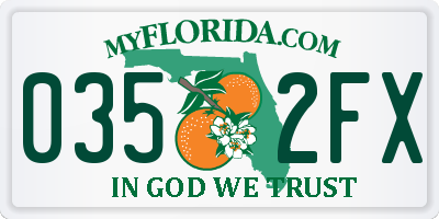 FL license plate 0352FX