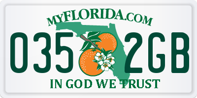 FL license plate 0352GB
